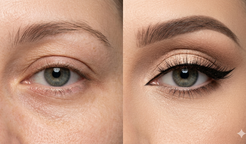 Machiaj pentru ochi mici sau pleoape căzute