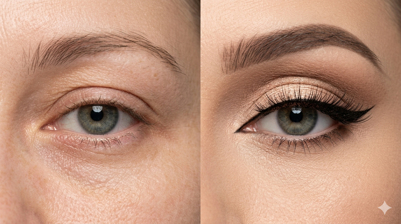 Machiaj pentru ochi mici sau pleoape căzute